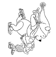 A coloring page of winnie the pooh - group
